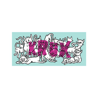 Krux Skateboard Trucks Sticker Cat Party Blue/Pink 3.5"