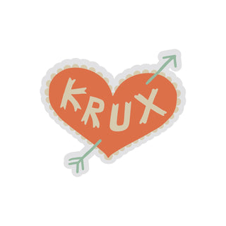 Krux Trucks Skateboard Sticker Surf Boots Clear Mylar Orange 3"