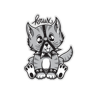 Krux Trucks Skateboard Sticker Bondage Kitty Grey 3"