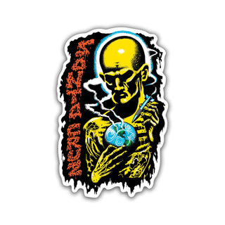 Santa Cruz Skateboard Sticker Kendall Atomic White Vinyl Multi  4" 6"