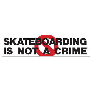 Skateboarding Is Not A Crime Skateboard Bumper Sticker 2.25" x 10"