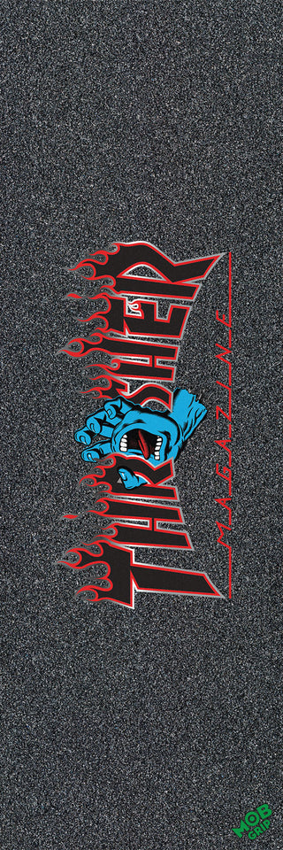 MOB X Santa Cruz Skateboards Grip Tape Thrasher Screaming Flame Logo Graphic 11" x 33"