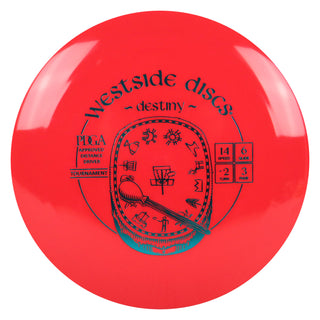 Westside Disc Golf Tournament Destiny Distance Driver 14/6/-2/3 Red/Turquoise 174 grams