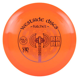 Westside Disc Golf VIP Air Hatchet Fairway Driver 9/6/-2/1 Orange/Indigo 153 grams