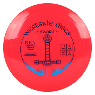 Westside Disc Golf Tournament Sword Distance Driver 12/5/-0.5/2 Red/Blue 176 grams