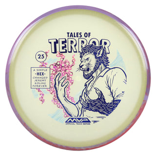 Axiom Disc Golf Particle Eclipse Hex Jeremy Koling 2025 Halloween SE Midrange 5/5/-1/1 Glow/Purple Red 176 grams