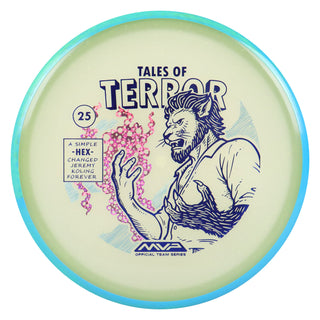 Axiom Disc Golf Particle Eclipse Hex Jeremy Koling 2025 Halloween SE Midrange 5/5/-1/1 Glow/Blue Aqua 176 grams