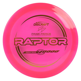 Discraft Disc Golf Paige Pierce Z Line Raptor Fairway Driver 9/4/0/3 Pink/Gold 170-172g
