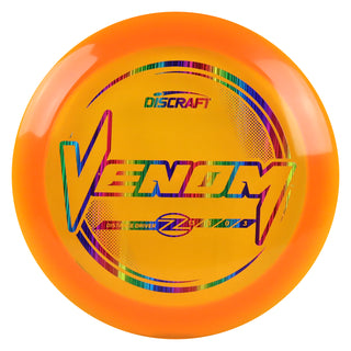 Discraft Disc Golf Z Line Venom Distance Driver 13/5/0/3 Orange/Rainbow Lines 170-172g