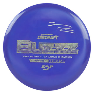 Discraft Disc Golf Paul McBeth Signature ESP Buzzz Midrange 5/4/-1/1 Purple/Metal Plat/Grey 175-176g