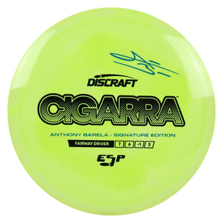 Discraft Disc Golf Anthony Barela Signature ESP Cigarra Fairway Driver 7/6/-1/2 Lime/Black/Turquoise 175-176g