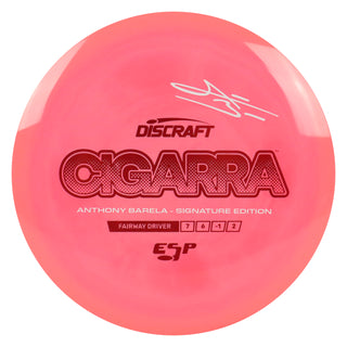 Discraft Disc Golf Anthony Barela Signature ESP Cigarra Fairway Driver 7/6/-1/2 Bright Peach/Red/White 164-166g