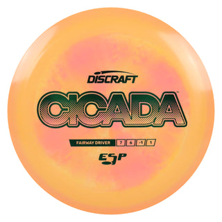 Discraft Disc Golf ESP Cicada Fairway Driver 7/6/-1/1 Mango Peach/Green 173-174g