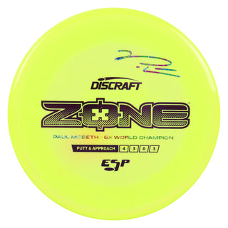 Discraft Disc Golf Paul McBeth Signature ESP Zone Putt and Approach 4/3/0/3 DayGlo/Purple/Tie Dye Shimmer 169g