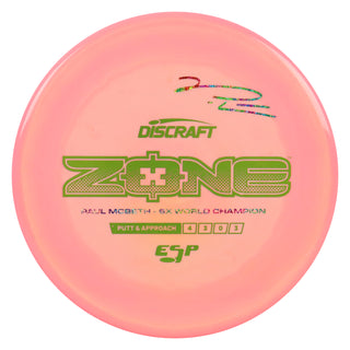 Discraft Disc Golf Paul McBeth Signature ESP Zone Putt and Approach 4/3/0/3 Peach/Olive/Tie Dye Shimmer 168g