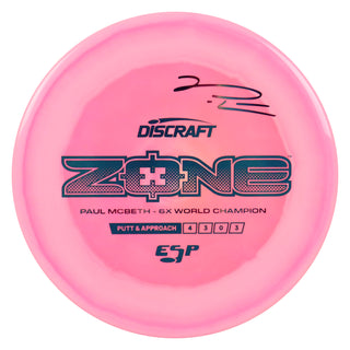 Discraft Disc Golf Paul McBeth Signature ESP Zone Putt and Approach 4/3/0/3 Pink/Blue/Purple Metallic 169g