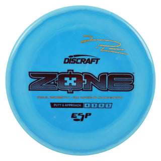Discraft Disc Golf Paul McBeth Signature ESP Zone Putt and Approach 4/3/0/3 Blue/Maroon/Gold Shimmer 169g