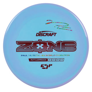 Discraft Disc Golf Paul McBeth Signature ESP Zone Putt and Approach 4/3/0/3 Purple Blue/Maroon/Tie Dye Shimmer 170g