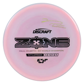 Discraft Disc Golf Paul McBeth Signature ESP Zone Putt and Approach 4/3/0/3 Lavender Pink/Black/Disc Holo 174g