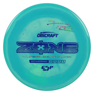 Discraft Disc Golf Paul McBeth Signature ESP Zone Putt and Approach 4/3/0/3 Green Aqua/Blue/Tie Dye Shimmer 172g