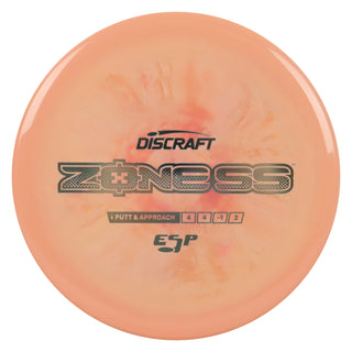 Discraft Disc Golf ESP Zone SS Putt and Approach 4/4/-1/2 Light Orange/Silver 170-172g