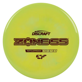 Discraft Disc Golf ESP Zone SS Putt and Approach 4/4/-1/2 Sage/Maroon 173-174g
