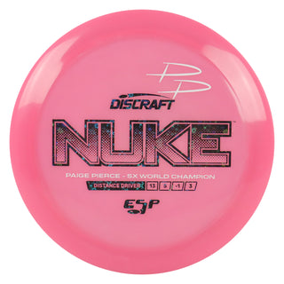 Discraft Disc Golf Paige Pierce Signature ESP Nuke Driver 13/5/-1/3 Pink/Black Stars/White 164-166g