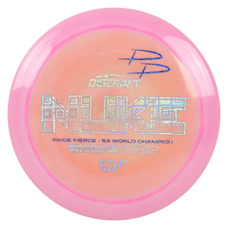 Discraft Disc Golf Paige Pierce Signature ESP Nuke Driver 13/5/-1/3 Pink Peach/Cubic Prisms/Blue Shimmer 170-172g