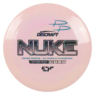 Discraft Disc Golf Paige Pierce Signature ESP Nuke Driver 13/5/-1/3 Peach/Black Stars/Turquoise 173-174g