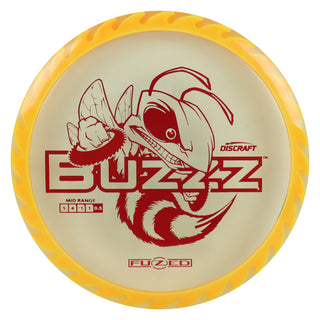 Discraft Disc Golf Fuzed Line Buzzz with Saw Pattern Midrange 5/4/-1/1 Clear with Orange Saw/Red 175-176g