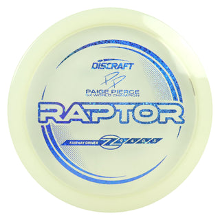 Discraft Disc Golf Paige Pierce Z Line Raptor Fairway Driver 9/4/0/3 White/Blue Shimmer 170-172g