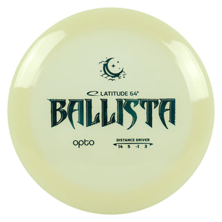 Latitude 64 Disc Golf Opto Moonshine Ballista Distance Driver 14/5/-1/3 White/Turquoise 173 grams