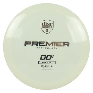 Discmania Disc Golf Premier Q-Line DD1 Distance Driver 11/6/-1/2 White/Silver 173 grams