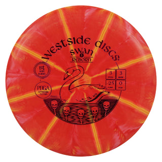 Westside Disc Golf BT Soft Burst Swan 1 Reborn Putter 3/3/-2.5/0 Red Orange/Purple 173 grams