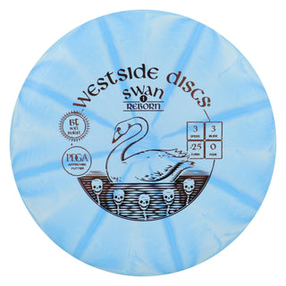 Westside Disc Golf BT Soft Burst Swan 1 Reborn Putter 3/3/-2.5/0 Sky Blue/Rose Gold 173 grams