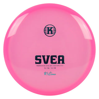 Kastaplast Disc Golf K1 Svea Midrange 5/6/-1/0 Clear Pink/Turquoise 178 grams