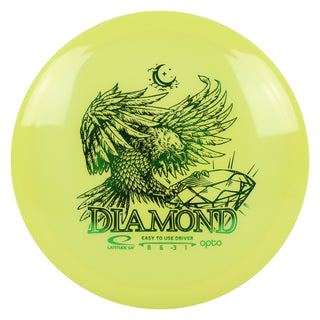 Latitude 64 Disc Golf Opto Moonshine Diamond Fairway Driver 8/6/-3/1 Yellow/Green 151 grams