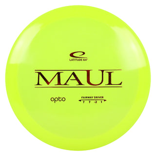 Latitude 64 Disc Golf Opto Maul Fairway Driver 7/7/-2/1 Yellow/Red 174 grams