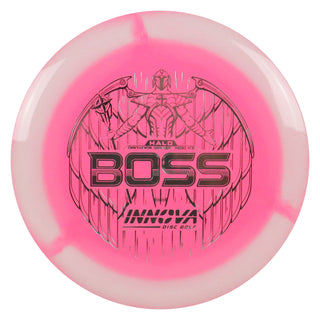 Innova Disc Golf Halo Star Boss Distance Driver 13/5/-1/3 White Pink/Silver 150 grams