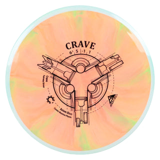 Axiom Disc Golf Cosmic Neutron Crave Fairway Driver 6.5/5/-1/1 Peach Lime/Powder Blue 157 grams