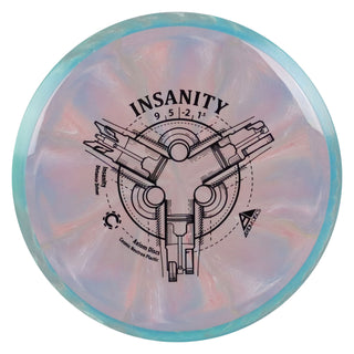 Axiom Disc Golf Cosmic Neutron Insanity Distance Driver 9/5/-2/1.5 Slate Blue Pink/Blue Blend 161 grams