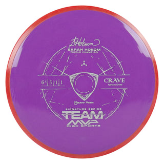 Axiom Disc Golf Sarah Hokom Neutron Crave Fairway Driver 6.5/5/-1/1 Purple/Light Red 168 grams