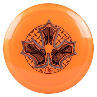 Climo Disc Golf Victory Line Skyway Iron Leaf Distance Driver 11/5/-1/3 Orange/Silver Black 174 grams