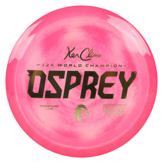 Climo Disc Golf Signature Line Osprey Distance Driver 10/6/-3/1 Red White/Gold 172 grams