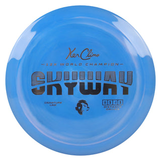 Climo Disc Golf Signature Line Skyway Distance Driver 11/5/-1/3 Blue/Silver 160 grams