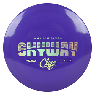 Climo Disc Golf Major Line Skyway Distance Driver 11/5/-1/3 Purple/Gold Holo 175 grams
