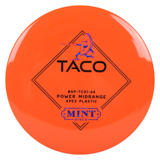 Mint Disc Golf Apex Taco Midrange Disc 5/5/0/2 Orange/Navy Shatter 177 grams