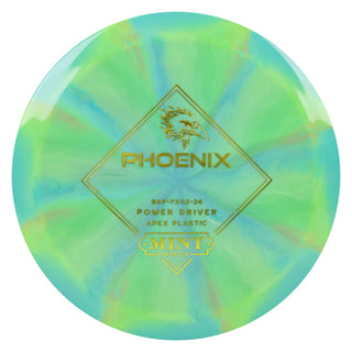 Mint Disc Golf Apex Swirl Phoenix Fairway Driver 9/3/0/4 Green Blue/Gold 175 grams