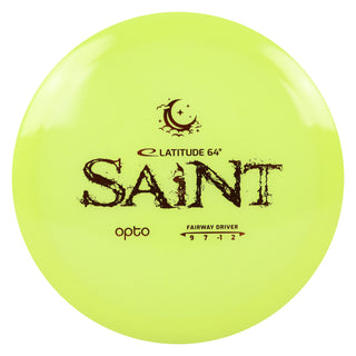 Latitude 64 Disc Golf Opto Moonshine Saint Fairway Driver 9/7/-1/2 Yellow/Red 174 grams