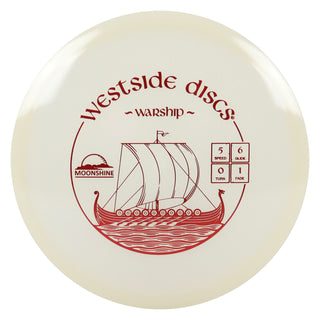 Westside Disc Golf VIP Moonshine Warship Midrange 5/6/0/1 Clear/Red 176 grams